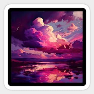 Pink and Purple Cloudy Sky Sticker